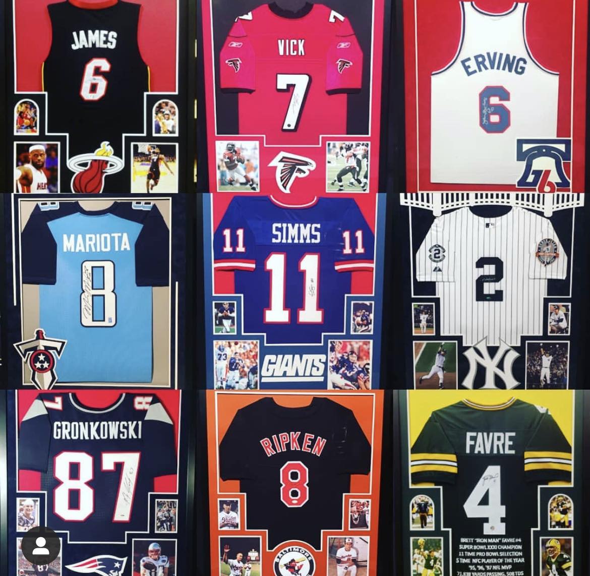 Custom Jersey Framing - Vertical with 2 pictures