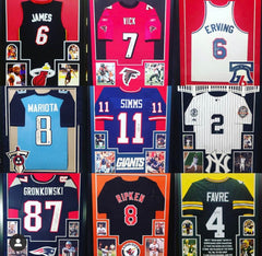 Custom Jersey Framing - Vertical with 2 pictures