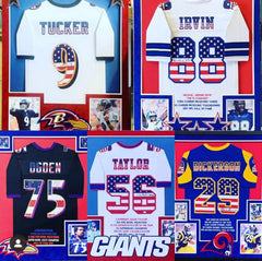 Custom Jersey Framing - Vertical with 2 pictures