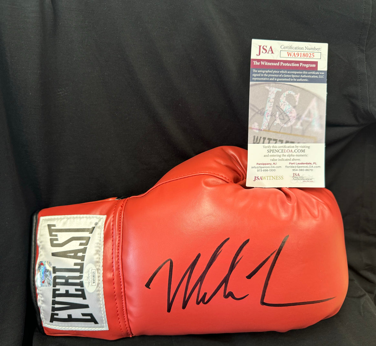 Mike Tyson Signed Red Boxing Glove with JSA COA