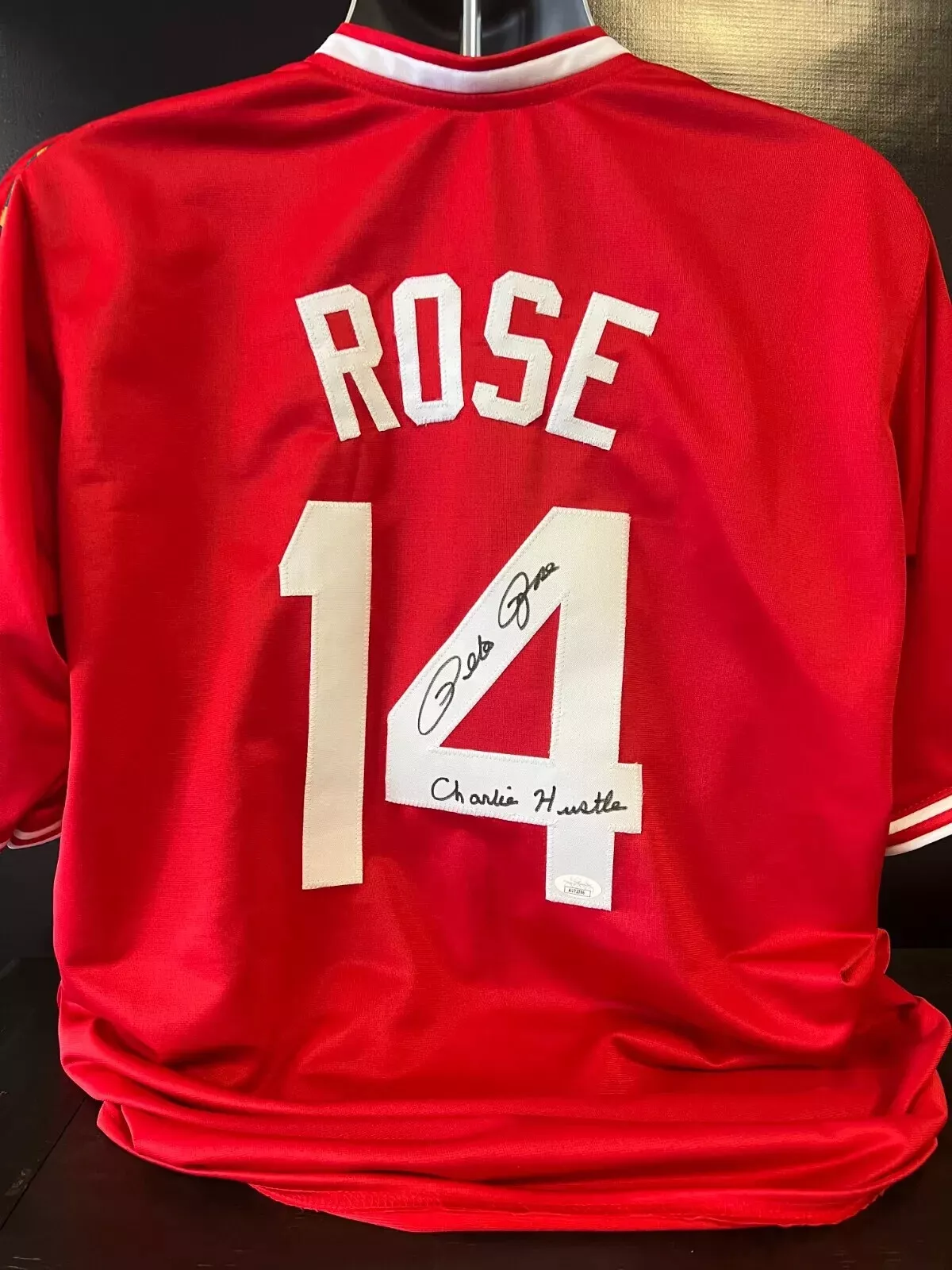 Cincinnati Reds Pete Rose Signed/Inscribed Jersey with JSA COA